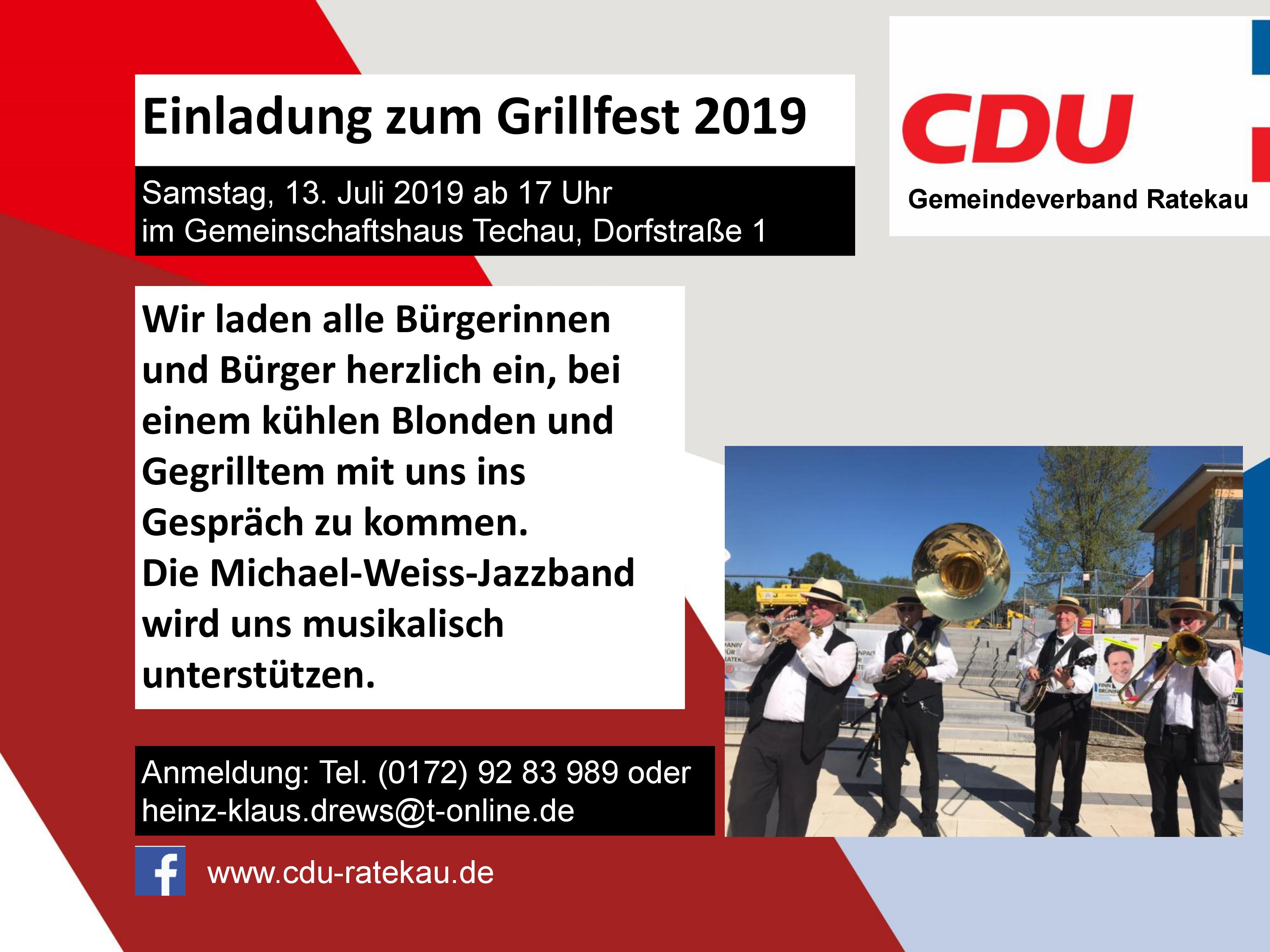 Einladung Zum Grillfest 19 Cdu Gemeindeverband Ratekau